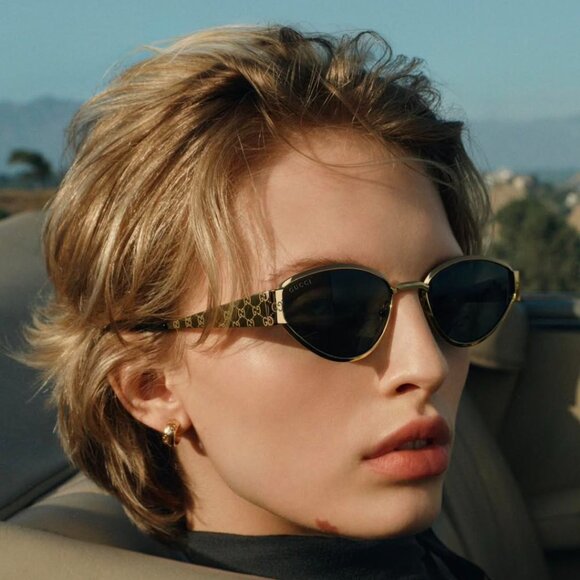 Gucci GG1853S 001 Oval Sunglasses – Gold/Grey - Picture 10 of 14